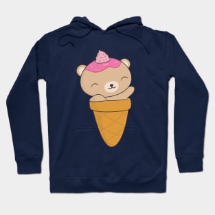 Kawaii Bear Ice Cream Cone T-Shirt Hoodie